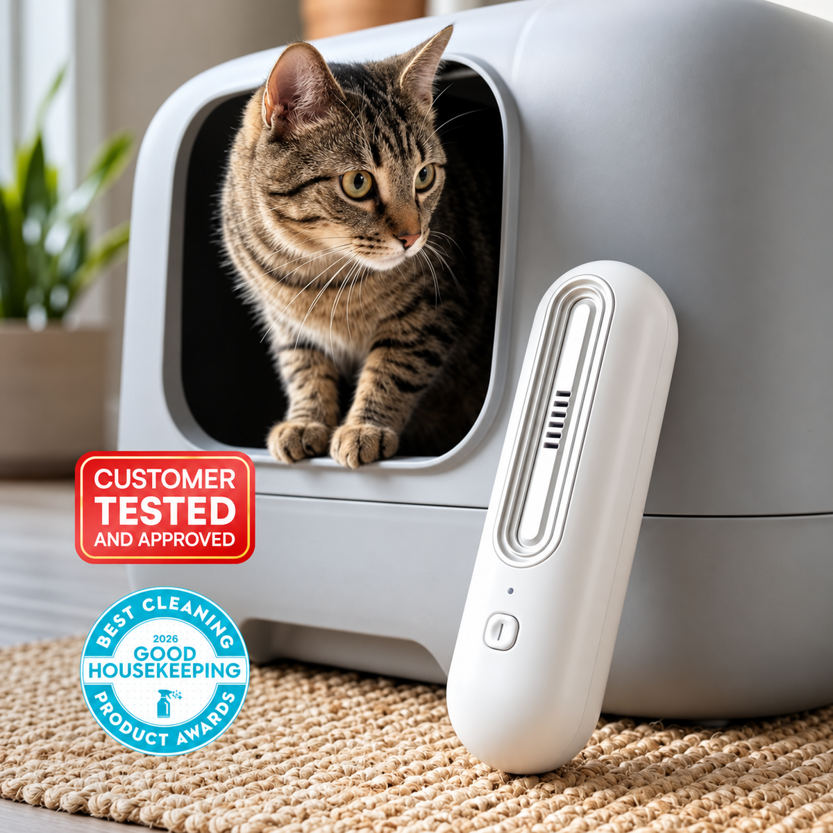 Rechargeable Pet Odor Air Deodorizer – Portable Filter-Free Odor Control
