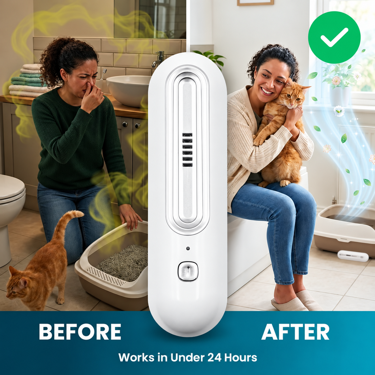 Rechargeable Pet Odor Air Deodorizer – Portable Filter-Free Odor Control