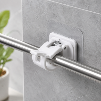 No-Drill Adjustable CurtainRod Brackets - 2 Pack
