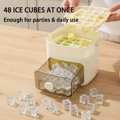 🎁🎁𝑺𝑪𝑵𝑫𝑹® 2026 EasyChill Ice Cube Maker — 48 Cubes, One Press, No Mess