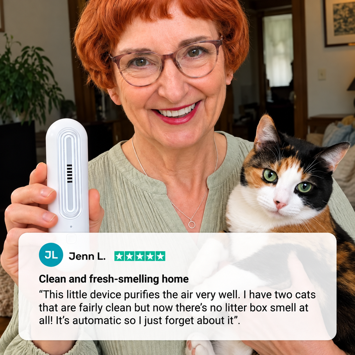 Rechargeable Pet Odor Air Deodorizer – Portable Filter-Free Odor Control