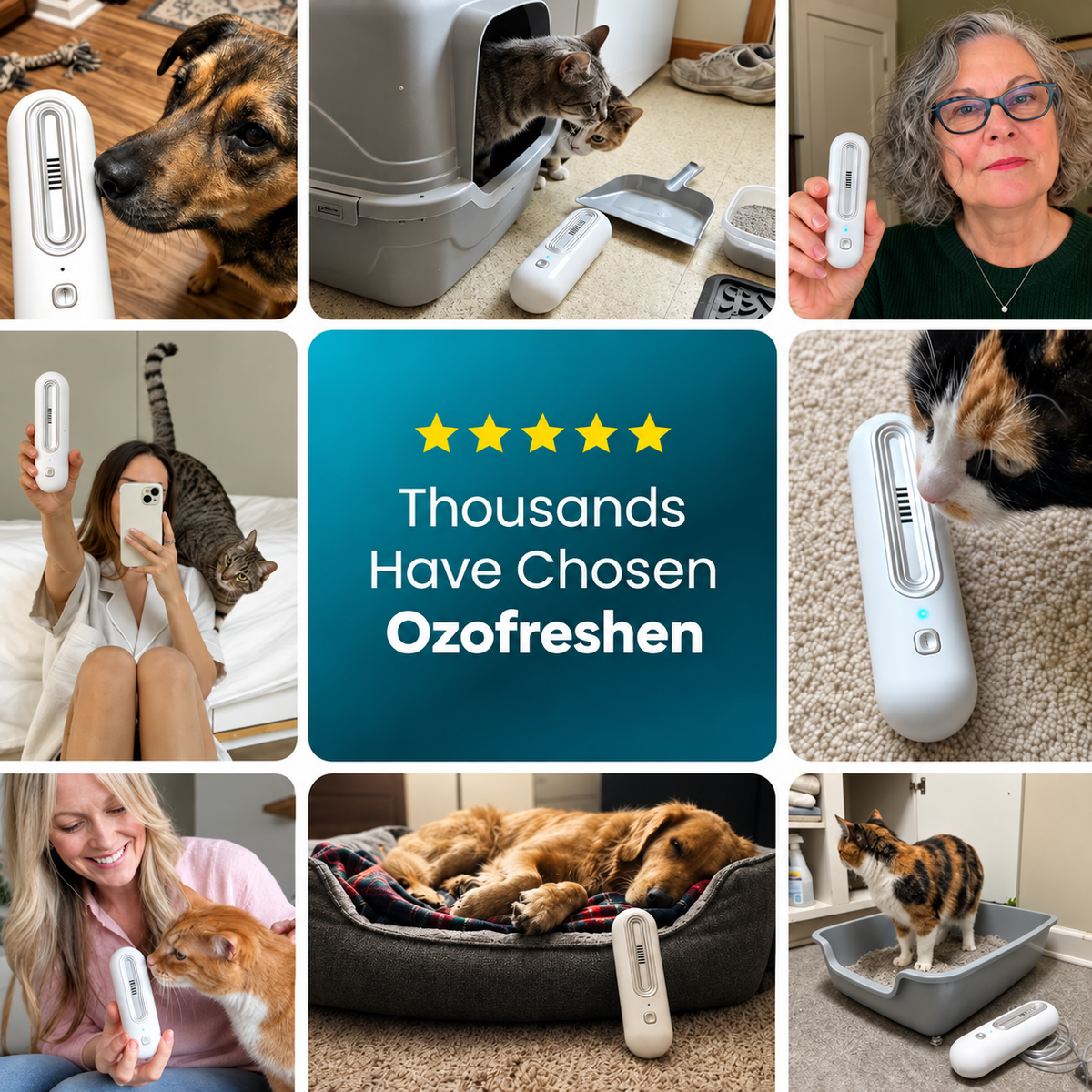 Rechargeable Pet Odor Air Deodorizer – Portable Filter-Free Odor Control
