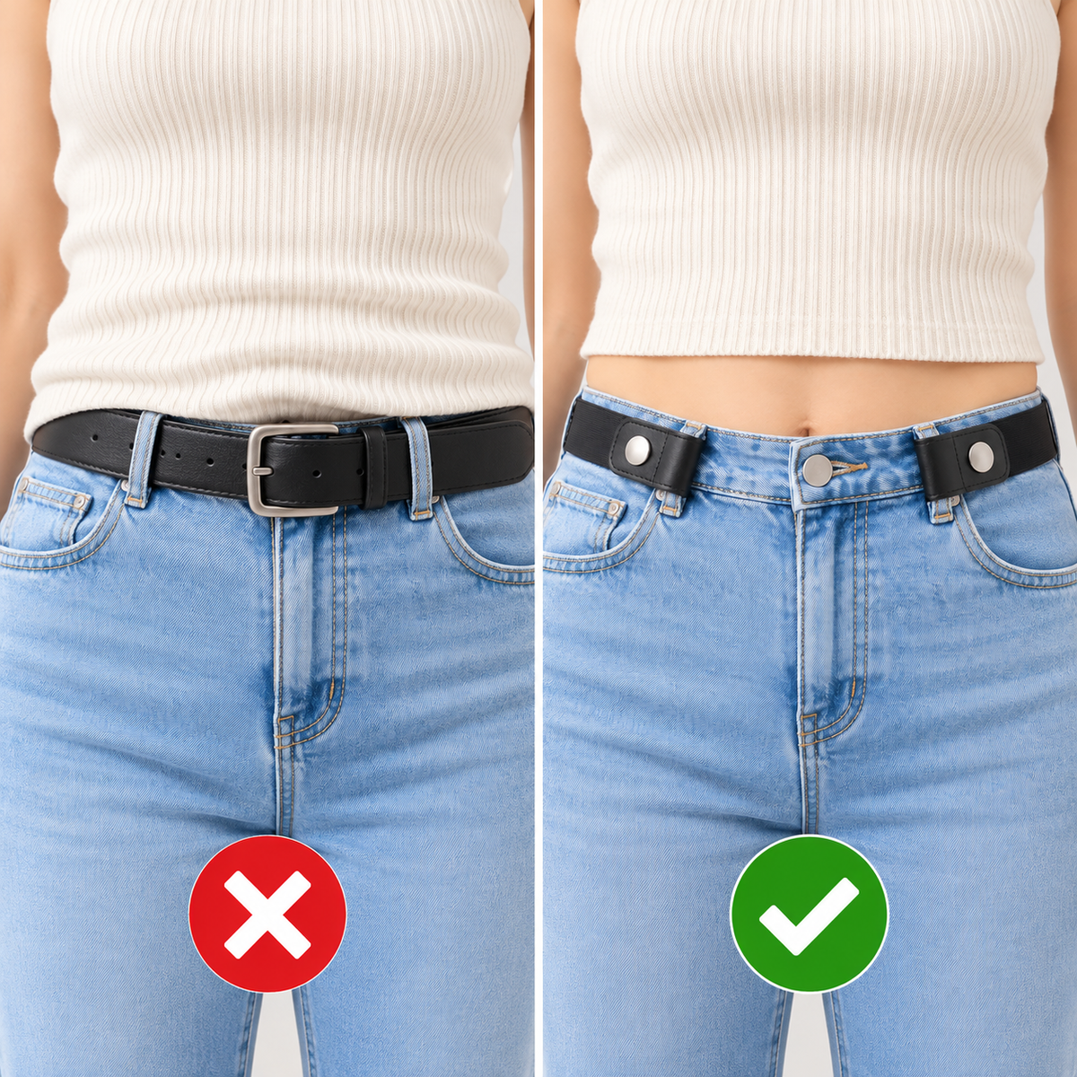 No Buckle Elastic Stretch Belts for Men and Women, Comfortable Invisible Belts for Jeans Pants🔥