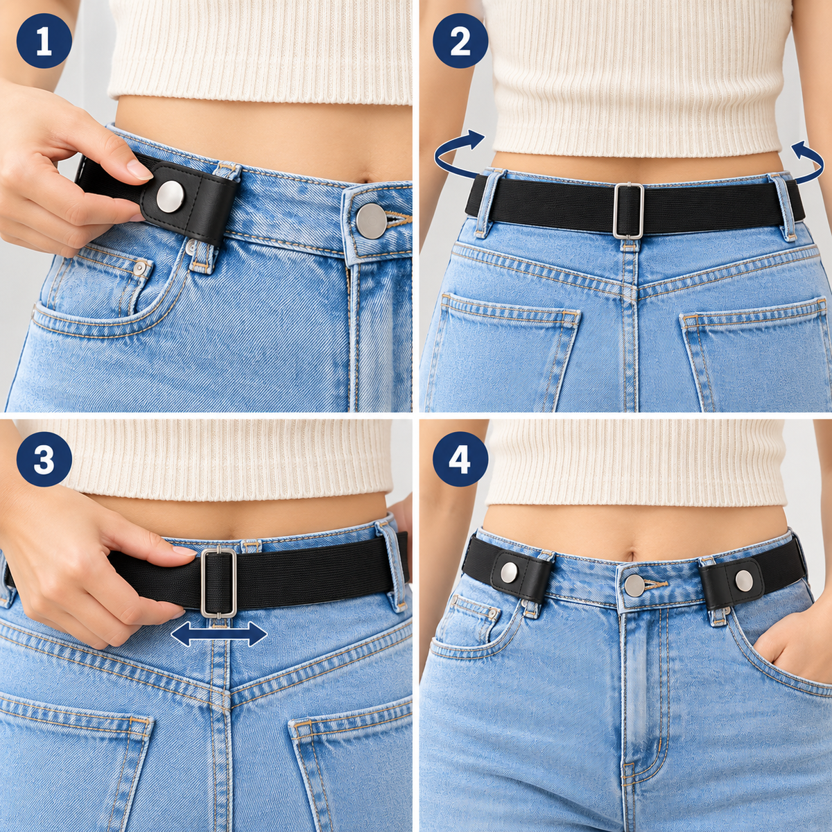 No Buckle Elastic Stretch Belts for Men and Women, Comfortable Invisible Belts for Jeans Pants🔥
