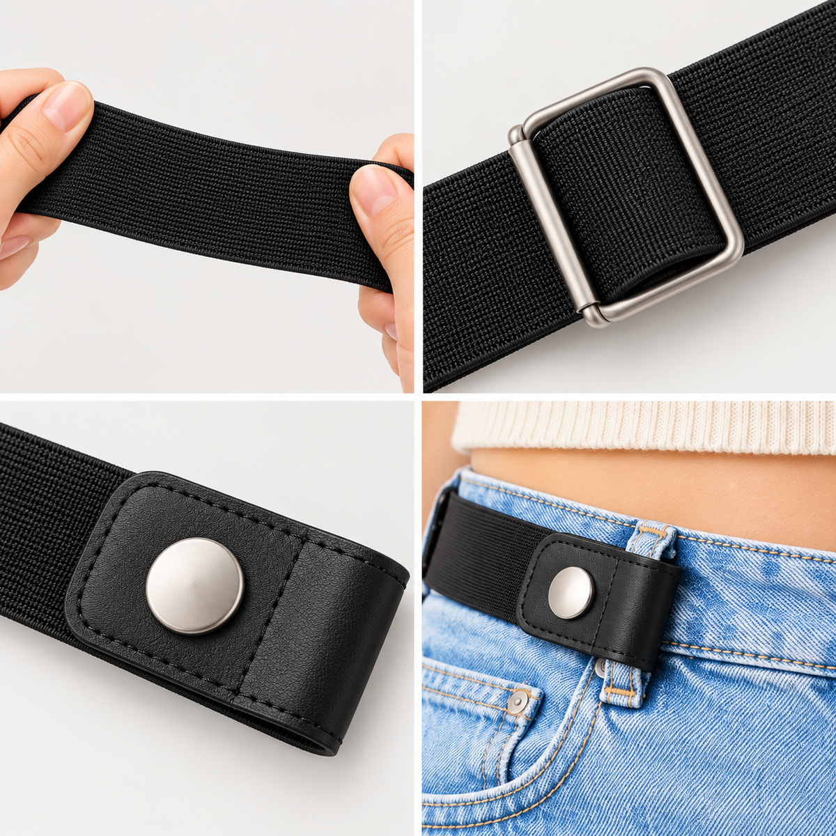No Buckle Elastic Stretch Belts for Men and Women, Comfortable Invisible Belts for Jeans Pants🔥