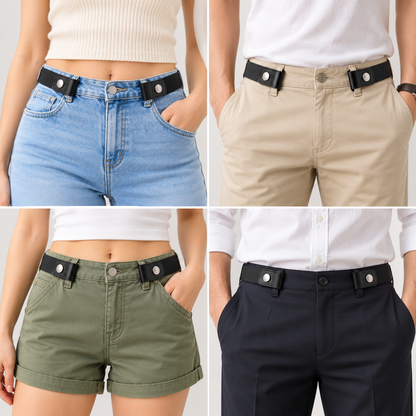 No Buckle Elastic Stretch Belts for Men and Women, Comfortable Invisible Belts for Jeans Pants🔥