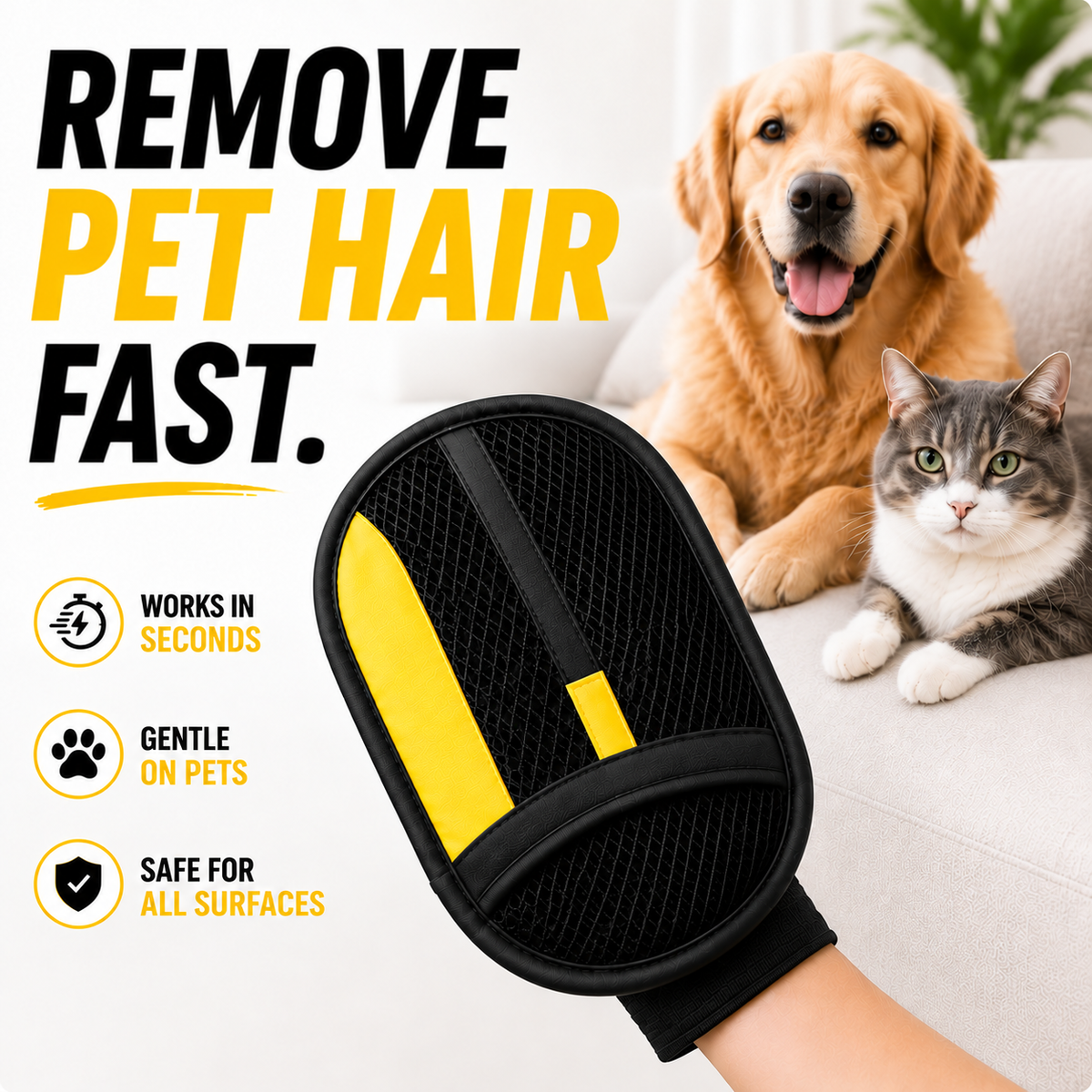 🔥 The Pet Hair Removal Glove – Swipe to Lift Fur from Furniture, Clothes & Cars | Limited Time: 70% OFF