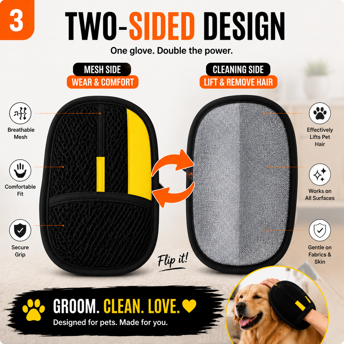 🔥 The Pet Hair Removal Glove – Swipe to Lift Fur from Furniture, Clothes & Cars | Limited Time: 70% OFF