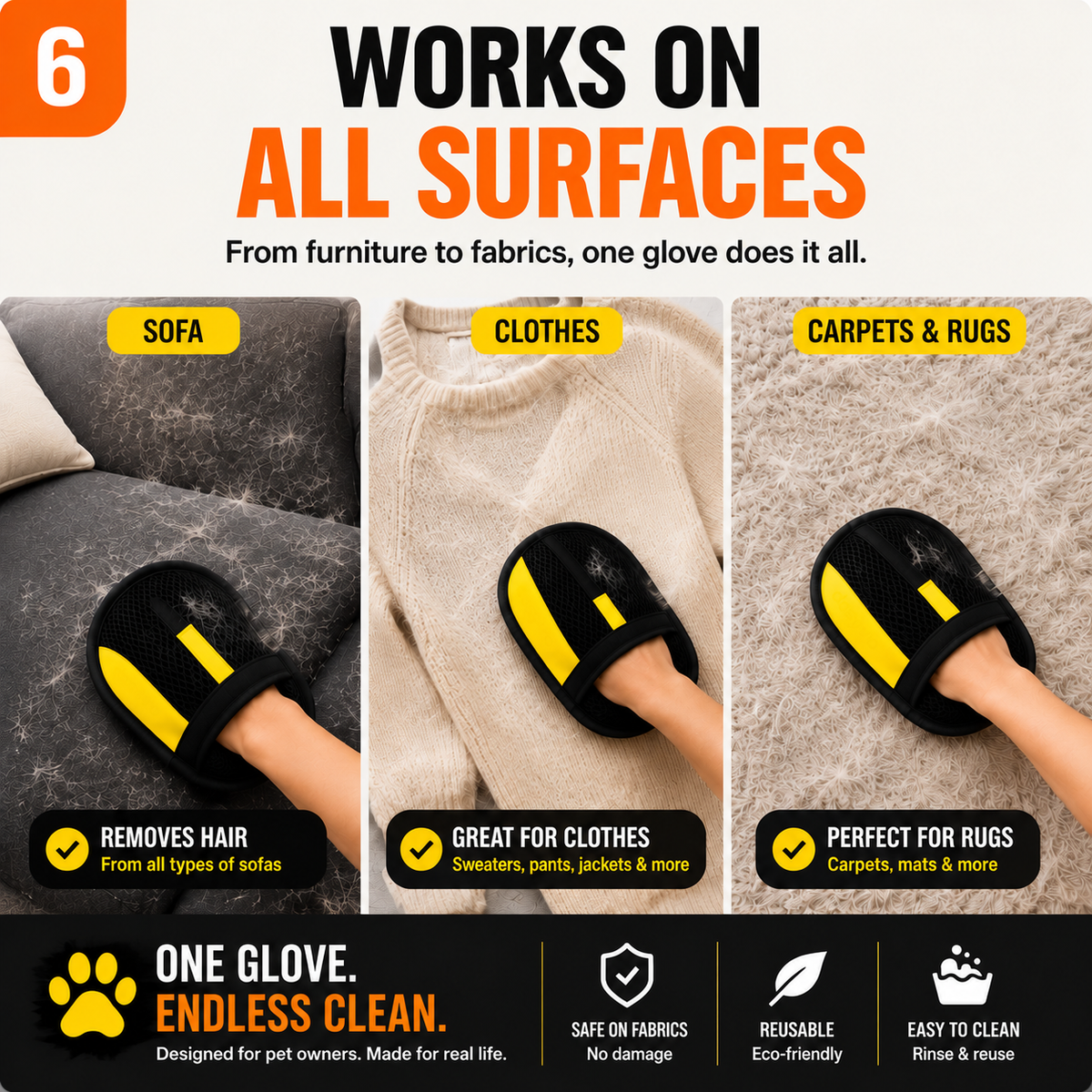 🔥 The Pet Hair Removal Glove – Swipe to Lift Fur from Furniture, Clothes & Cars | Limited Time: 70% OFF