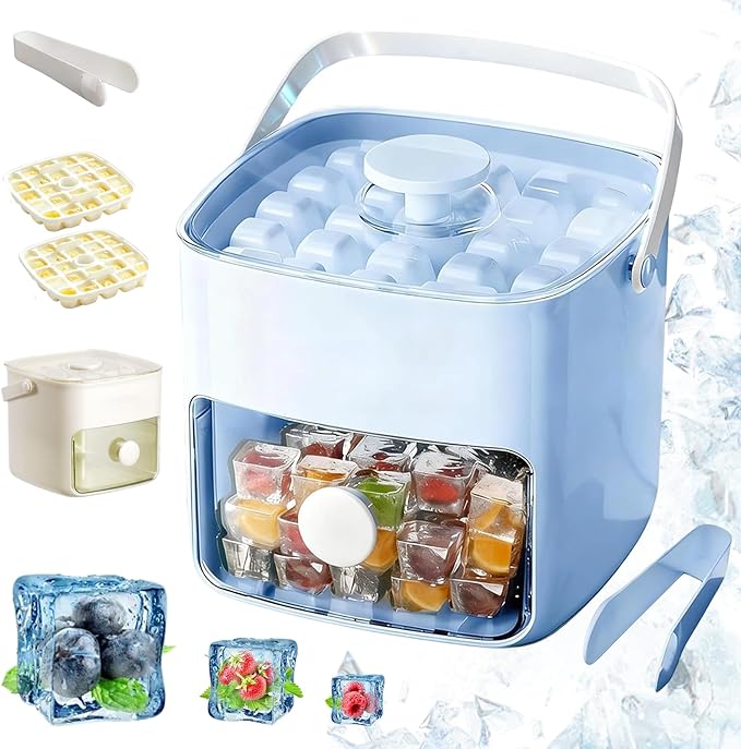 🎁🎁𝑺𝑪𝑵𝑫𝑹® 2026 EasyChill Ice Cube Maker — 48 Cubes, One Press, No Mess